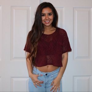 Maroon crop top